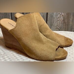Lucky Brand Tan Suede Wedge Shoes